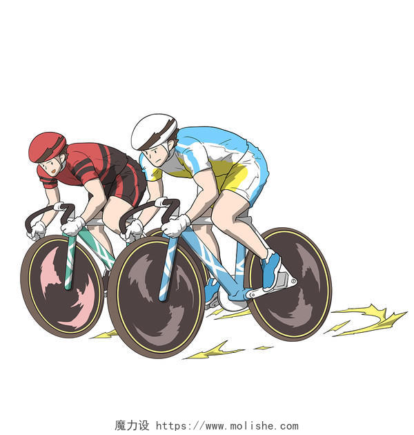 全运会十四运第十四届全国运动会东京奥运会运动手绘卡通自行车比赛运动员人物素材